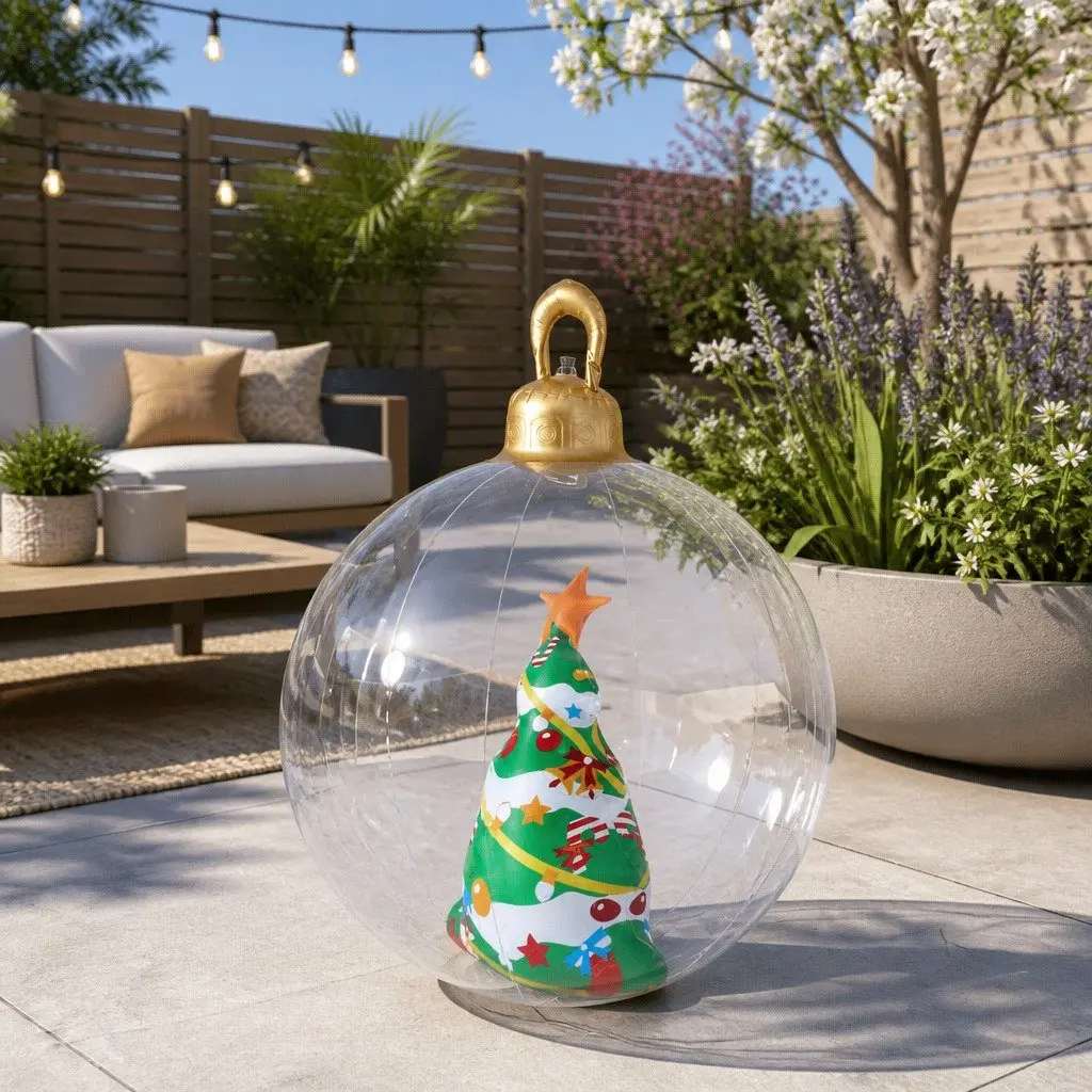Inflatable Christmas Bauble Outdoor Decoration 60cm Transparent