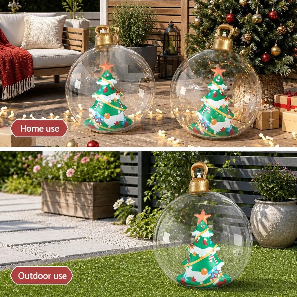 Inflatable Christmas Bauble Outdoor Decoration 60cm Transparent