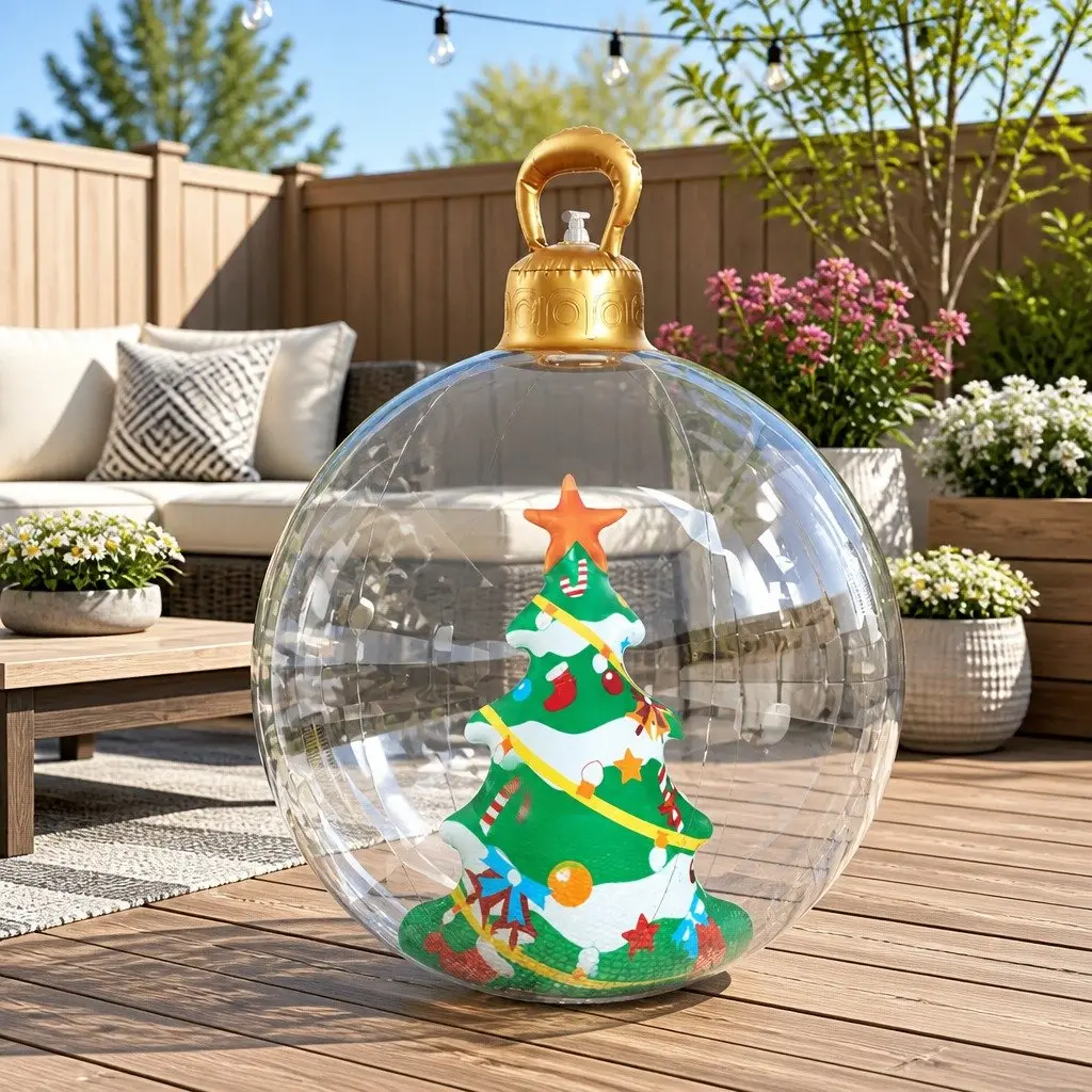 Inflatable Christmas Bauble Outdoor Decoration 60cm Transparent