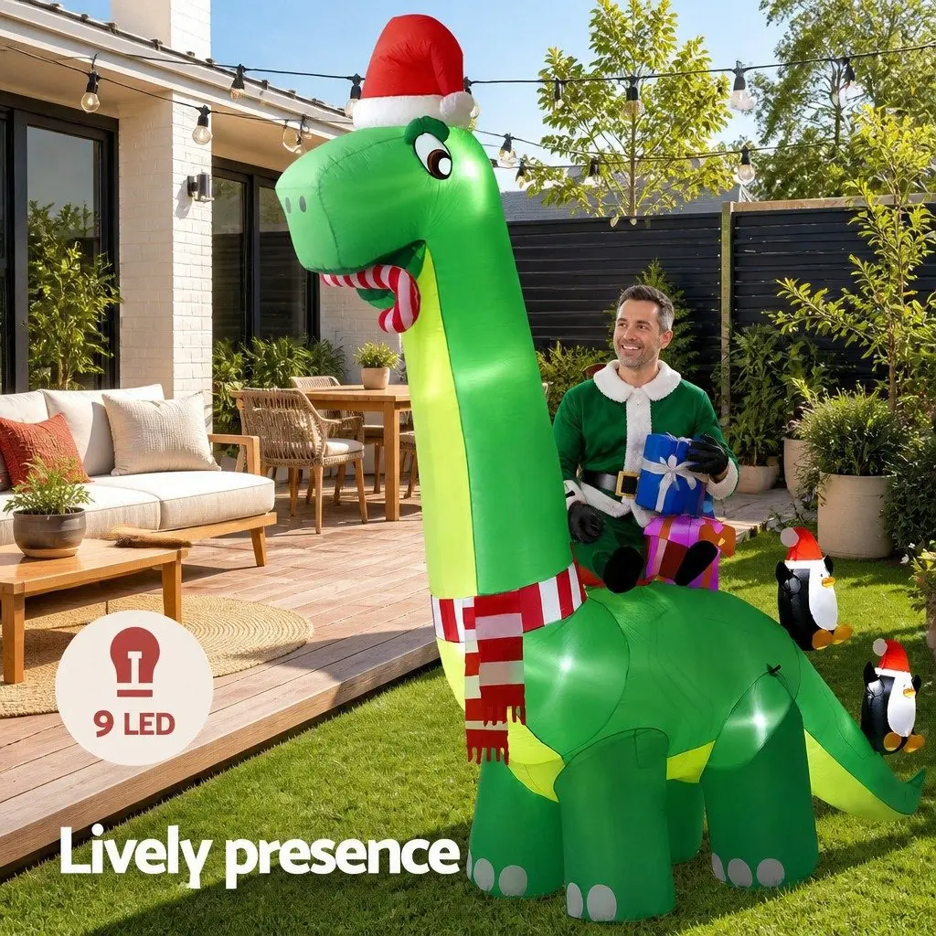 Christmas Inflatable Santa Dinosaur 3.8M