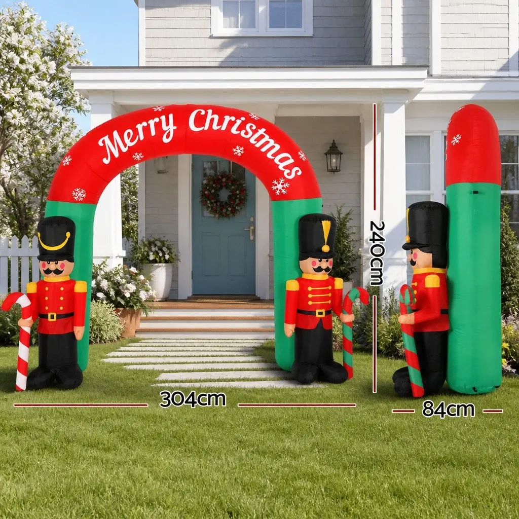 Christmas Inflatable Archway Nutcracker 3M LED Outdoor Multicoloured