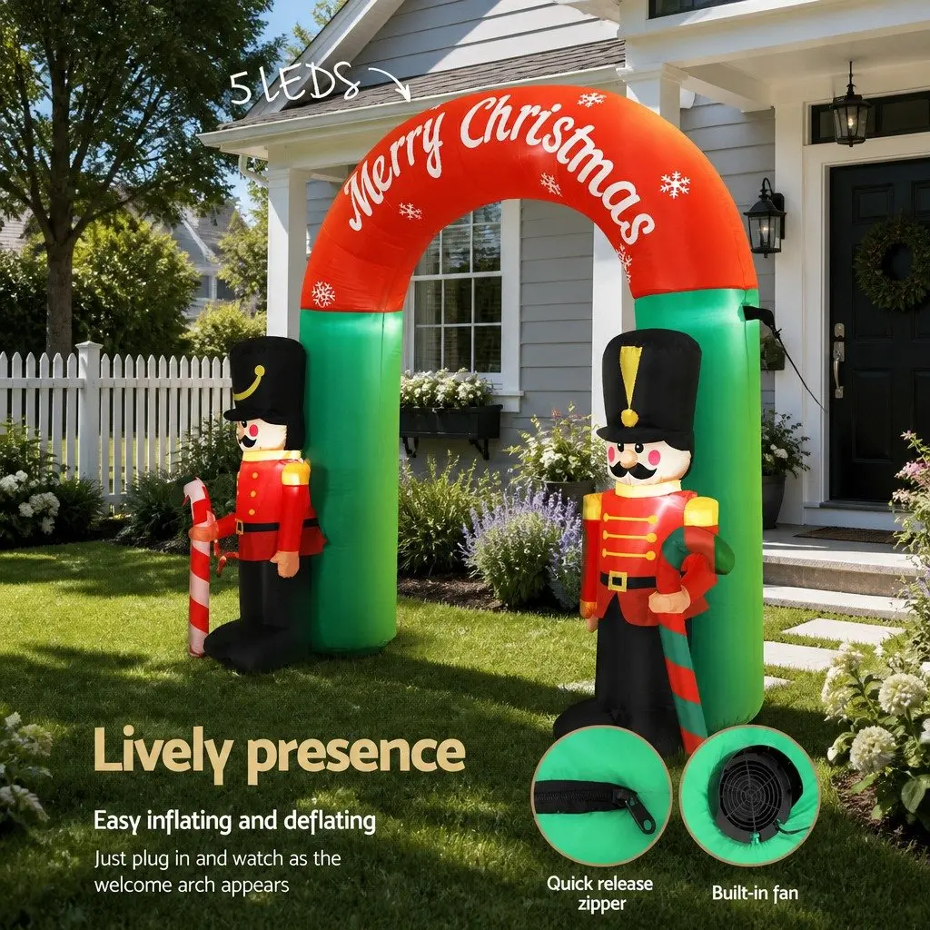 Christmas Inflatable Archway Nutcracker 3M LED Outdoor Multicoloured