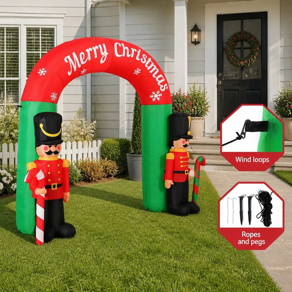 Christmas Inflatable Archway Nutcracker 3M LED Outdoor Multicoloured