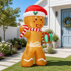 Warm Holiday Decor: 2.4M Gingerbread Man Inflatable