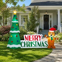 2.4m Inflatable Gingerbread Man: Practical and Festive