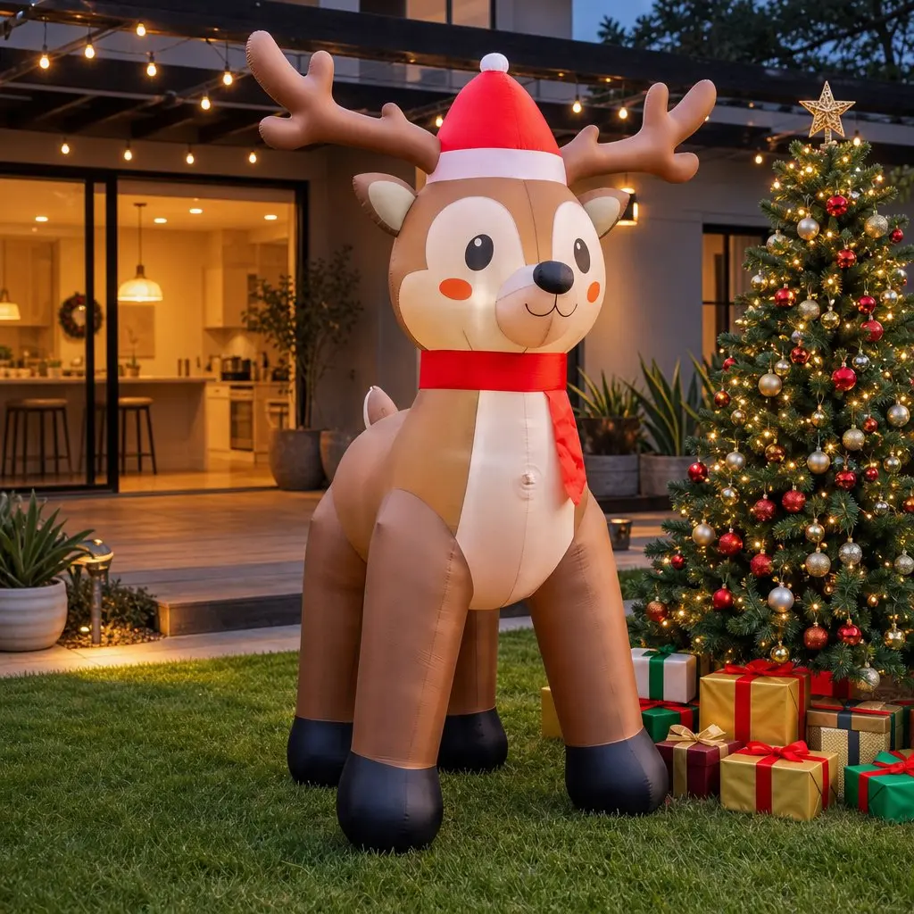 Christmas Inflatable Reindeer with LED Illumination