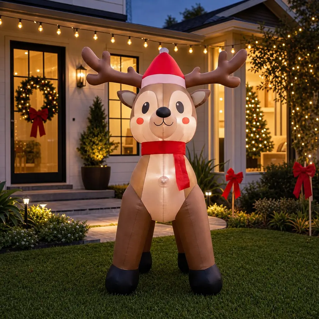 Christmas Inflatable Reindeer with LED Illumination
