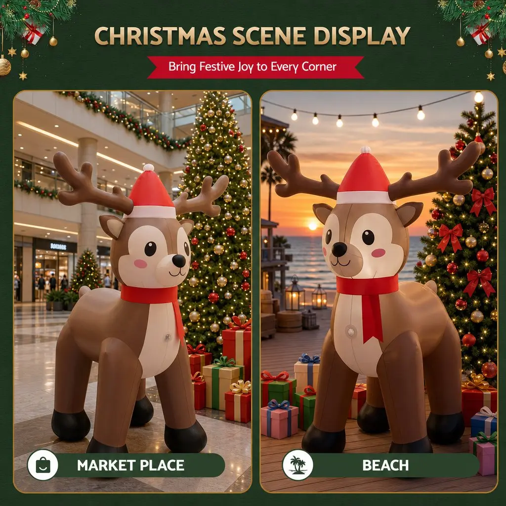 Christmas Inflatable Reindeer with LED Illumination
