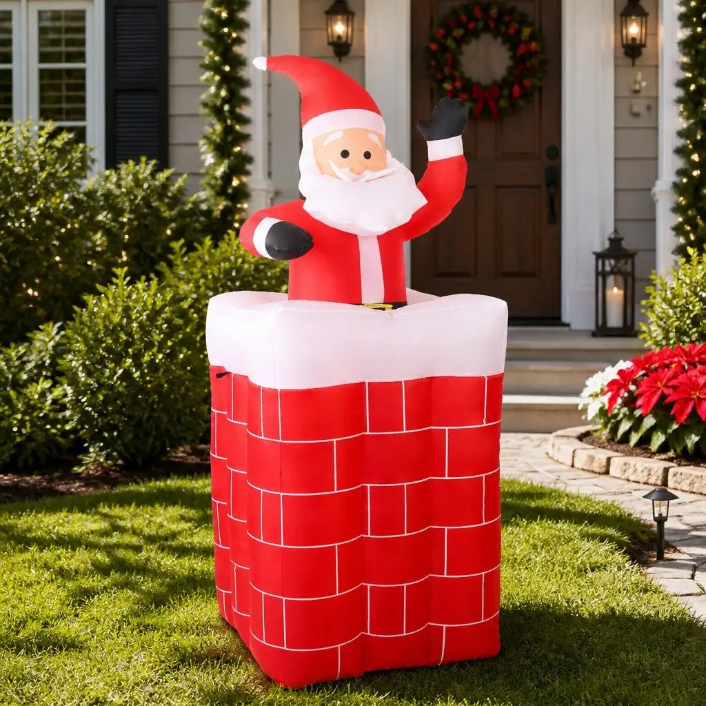 Christmas Inflatable Decoration Santa 1.8M Multicoloured LED Indoor Outdoor
