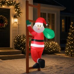 Warm and Practical 2.45M Inflatable Santa with Ladder