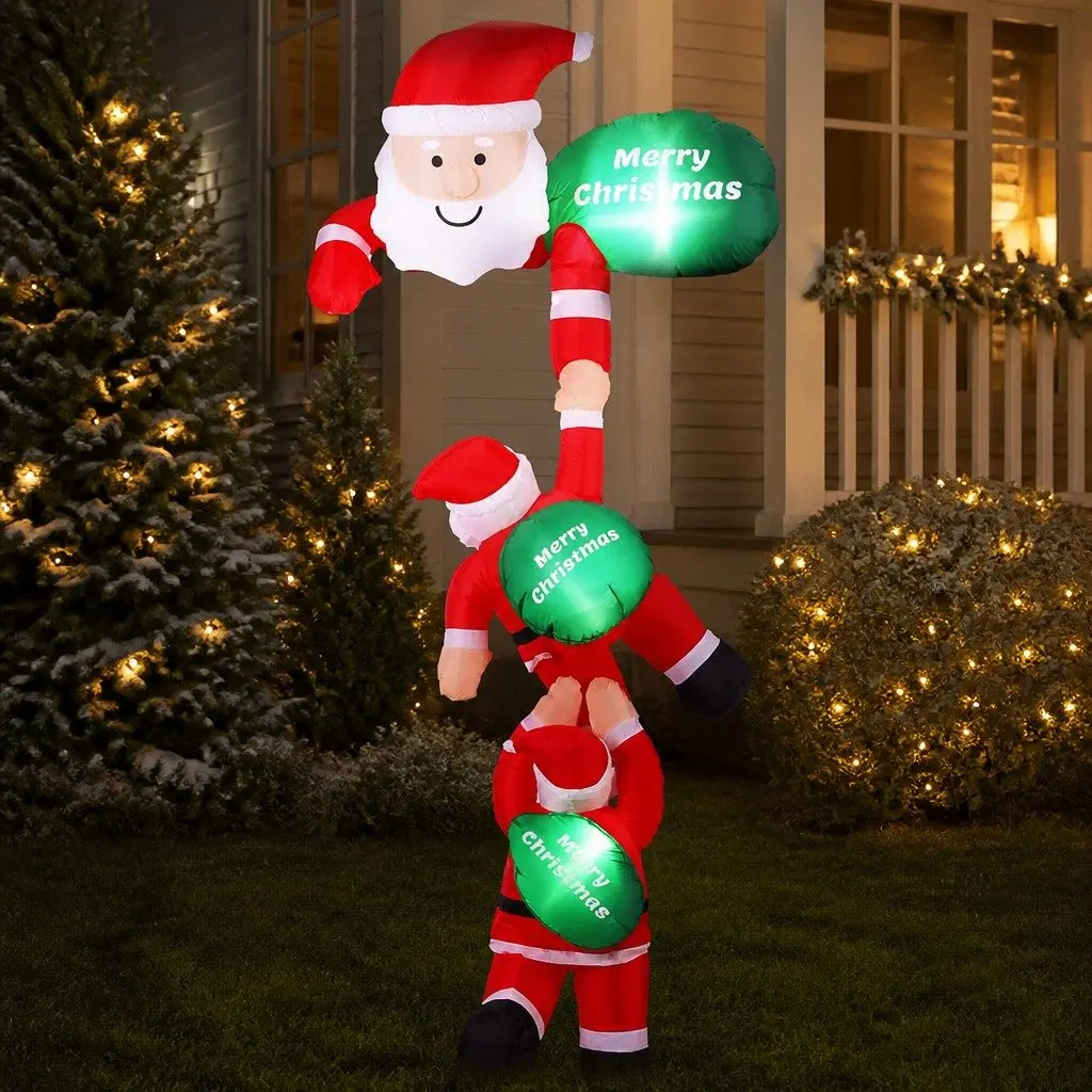 Christmas Inflatable Climbing Santa Decoration 2.5M Multicolour LED Indoor Outdoor
