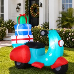 Christmas Inflatable Santa Motorbike, 1.8m – Great Value