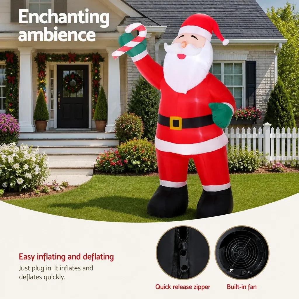 Inflatable Christmas Santa Decoration 3M LED Red and White Indoor Outdoor