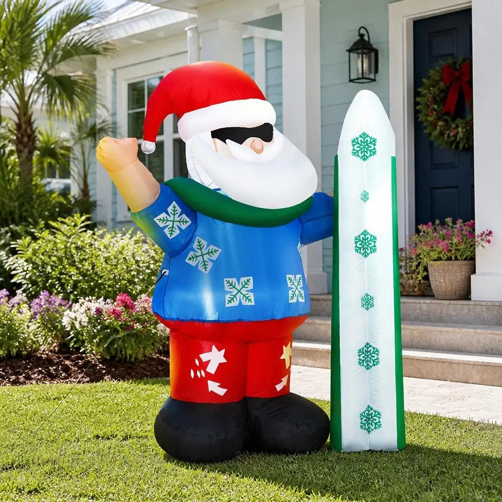 Christmas Inflatable Decoration Santa 1.6M Multicoloured with LED Lights