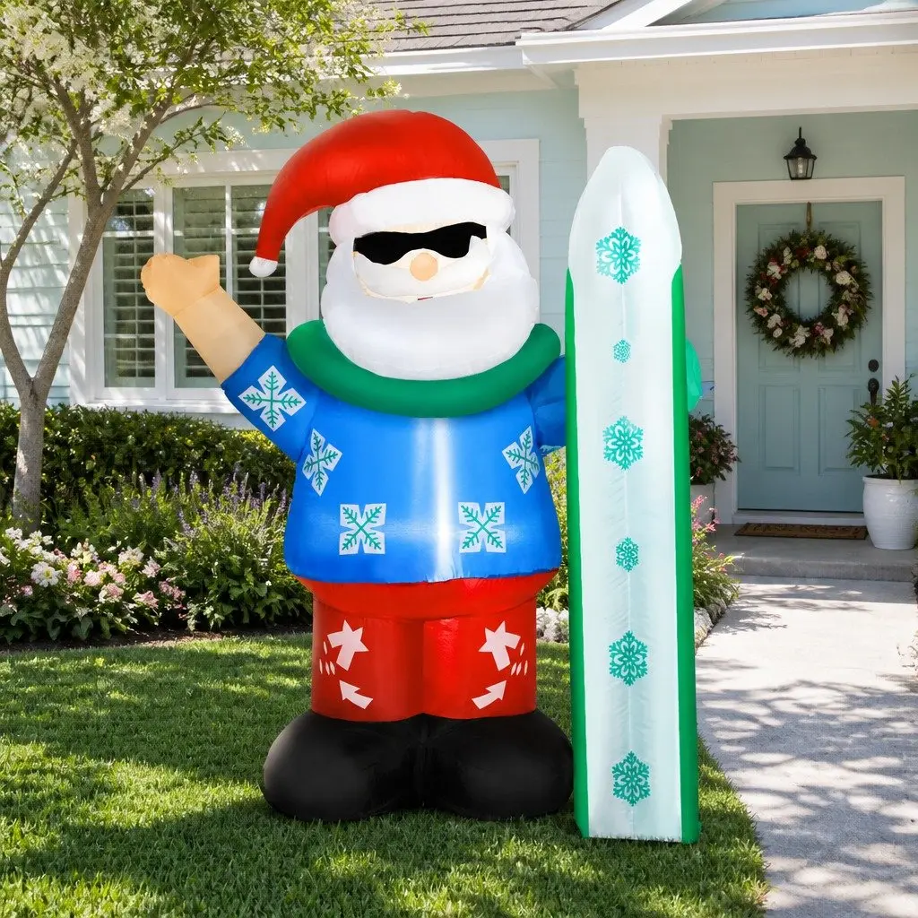 Christmas Inflatable Decoration Santa 1.6M Multicoloured with LED Lights