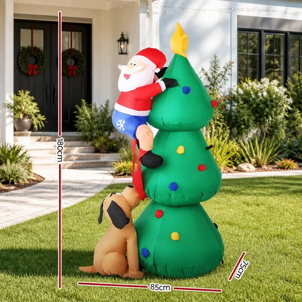 Christmas Inflatable Santa Tree 1.8M LED Multicoloured Outdoor Decor