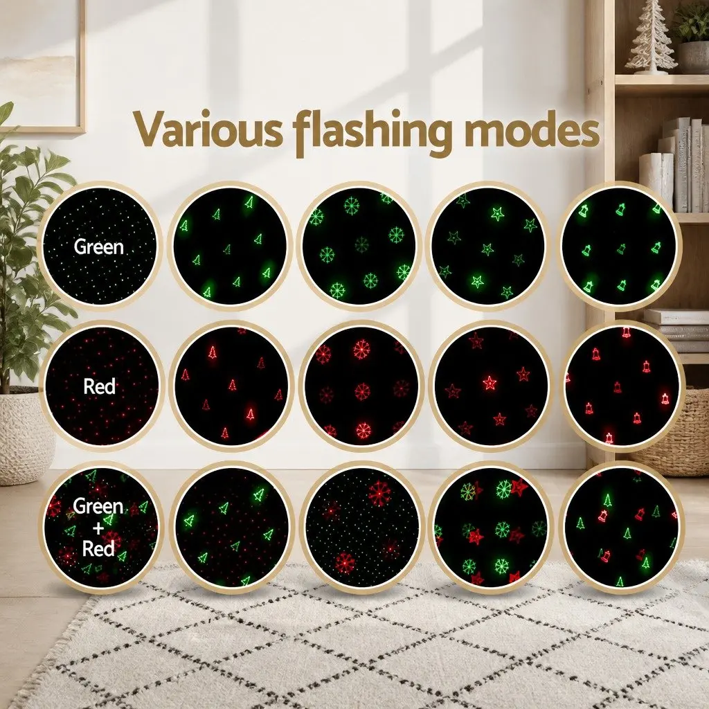 Laser Light Projector Christmas Outdoor Decorations Red Green 5-10m