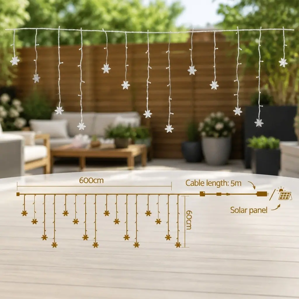 Icicle Christmas Lights 160 LED Cold White 6M Indoor Outdoor Decoration