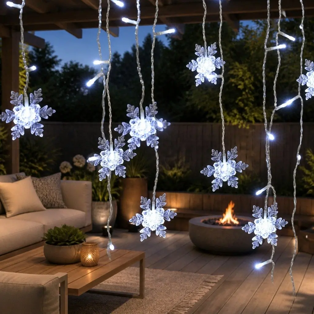 Icicle Christmas Lights 160 LED Cold White 6M Indoor Outdoor Decoration