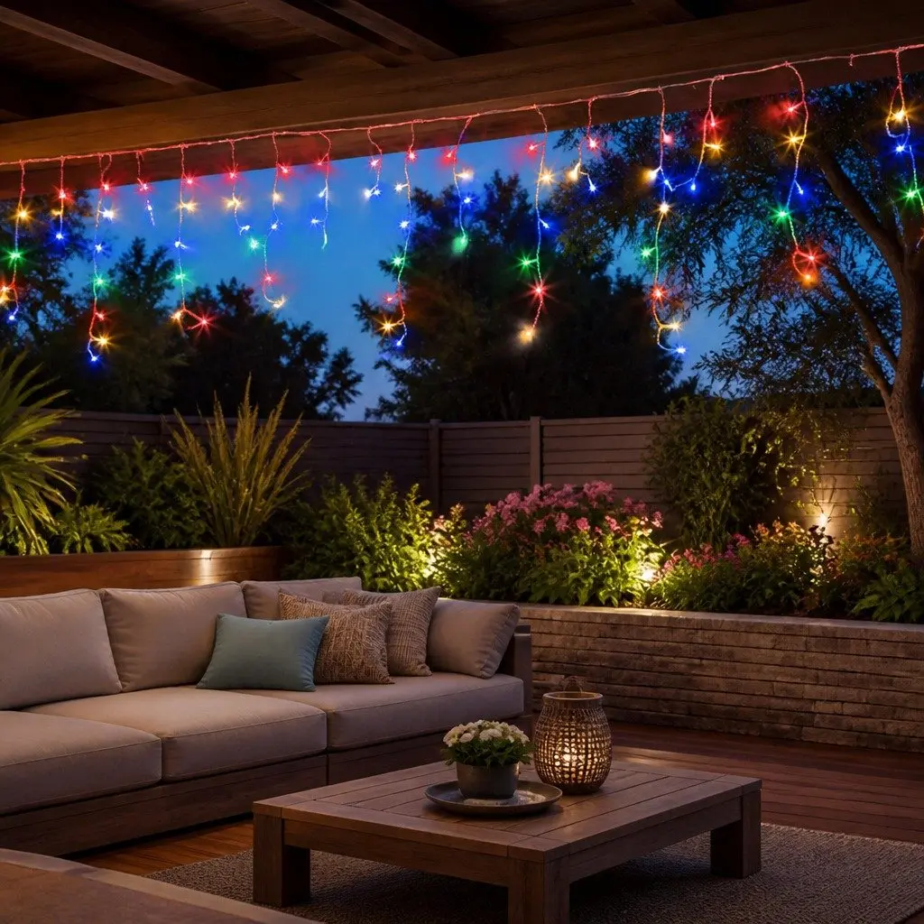 Icicle Christmas Lights 20M Multi-Colour LED Outdoor Indoor Decoration