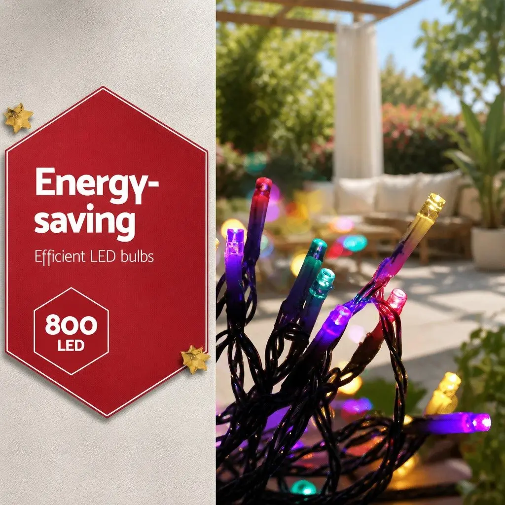 Icicle Christmas Lights 20M Multi-Colour LED Outdoor Indoor Decoration