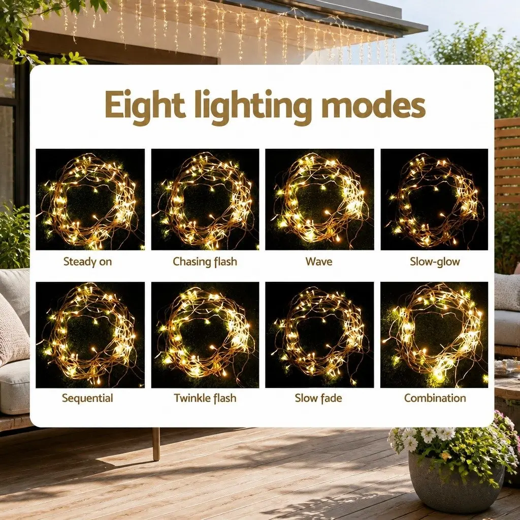 Icicle Lights 20M Warm White LED String for Indoor Outdoor Christmas Decoration