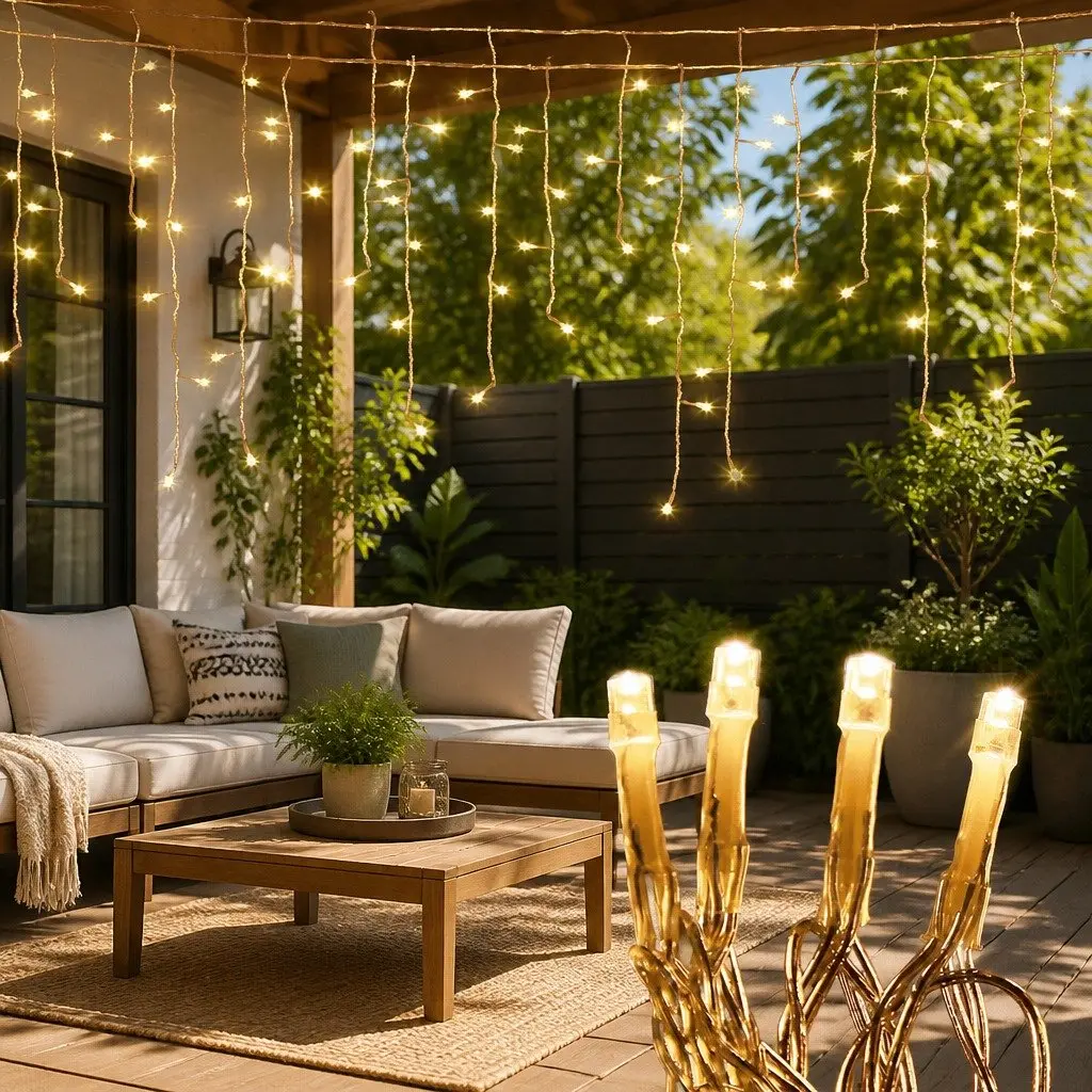 Icicle Lights 20M Warm White LED String for Indoor Outdoor Christmas Decoration