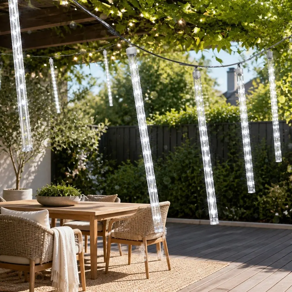 Icicle Shower Lights 12M Cold White LED Outdoor Indoor Christmas Decoration