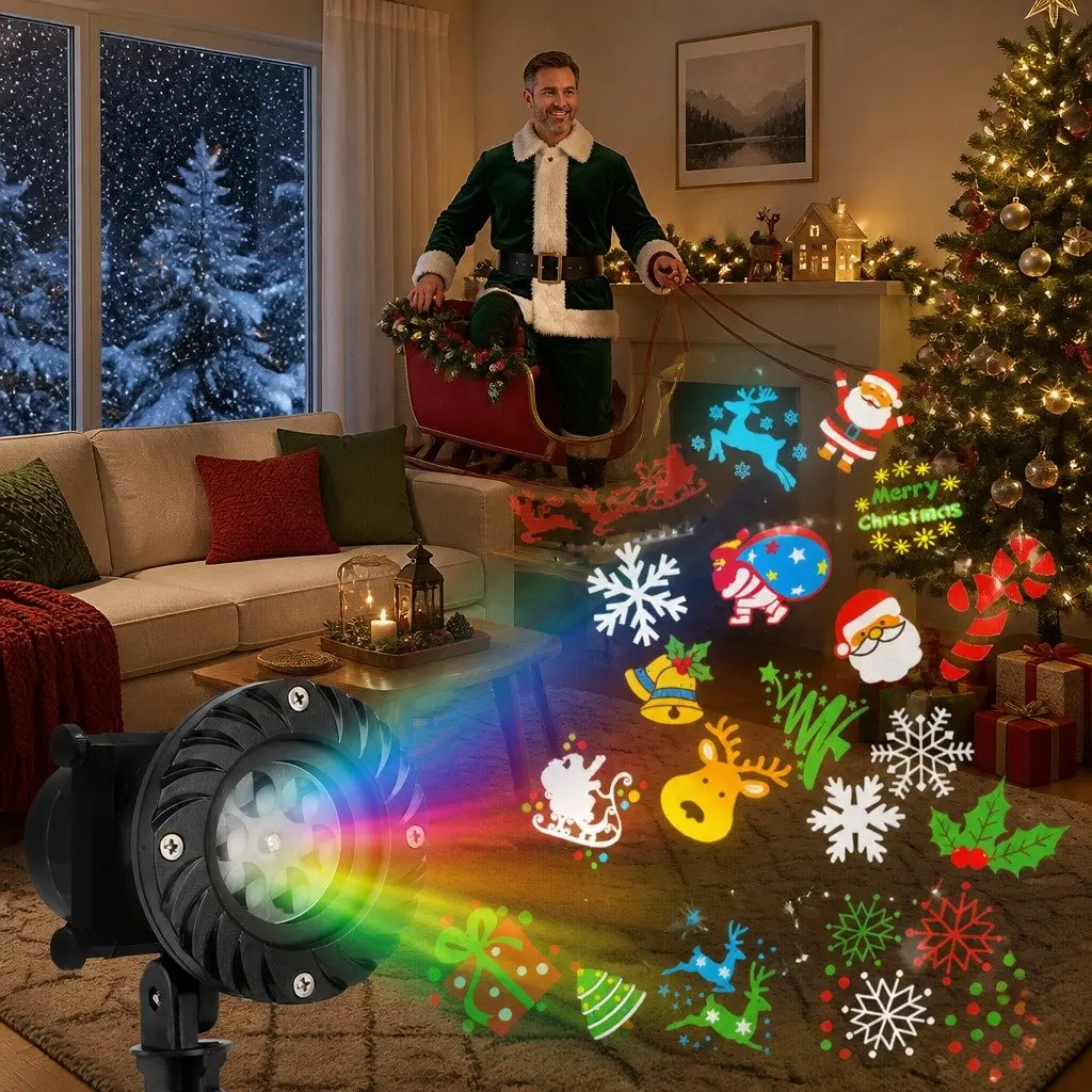 Laser Light Projector Christmas Outdoor Decorations 12 Designs Multicoloured