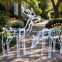 Cool White 200 Bulb Christmas Reindeer LED Lights
