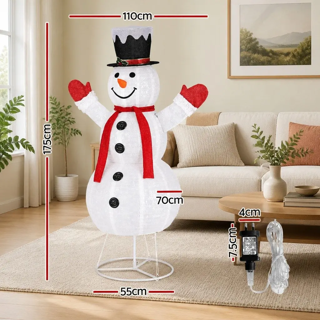 Christmas Light Snowman 1.7M 200 LED Warm White Outdoor Indoor Decoration