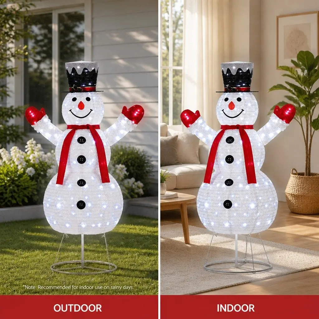 Christmas Light Snowman 1.7M 200 LED Warm White Outdoor Indoor Decoration