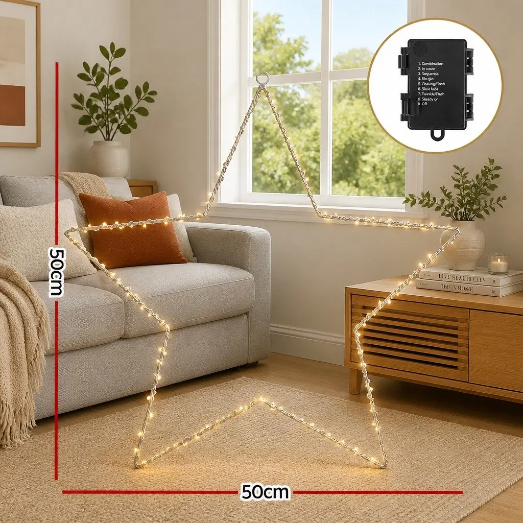 Star Christmas Light Decoration 50cm Warm White Indoor Outdoor 70 LED