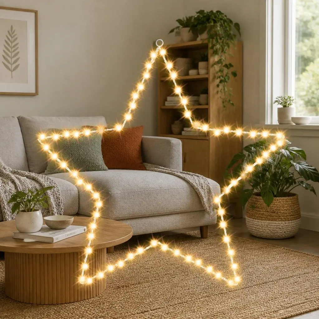 Star Christmas Light Decoration 50cm Warm White Indoor Outdoor 70 LED
