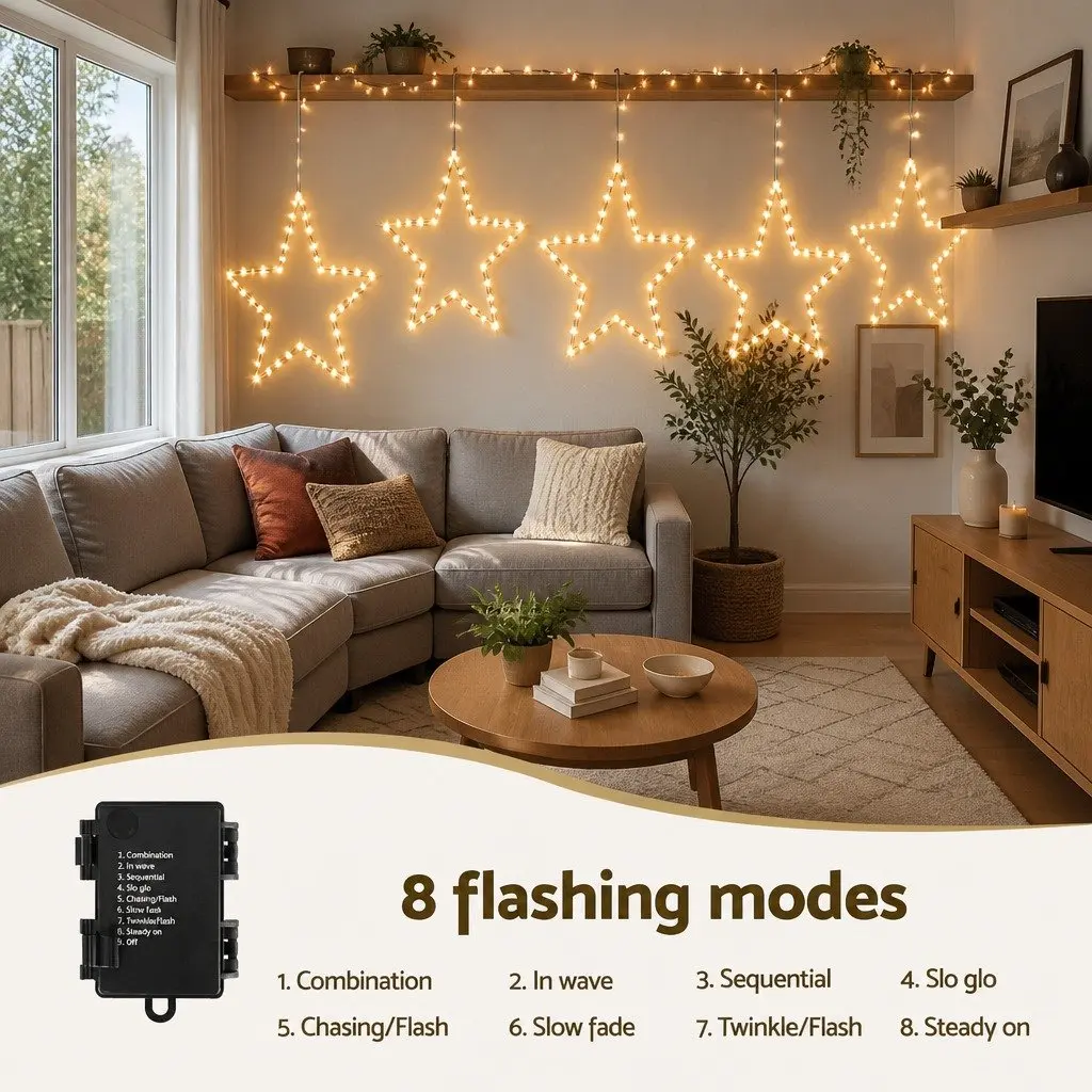 Star Christmas Light Decoration 50cm Warm White Indoor Outdoor 70 LED