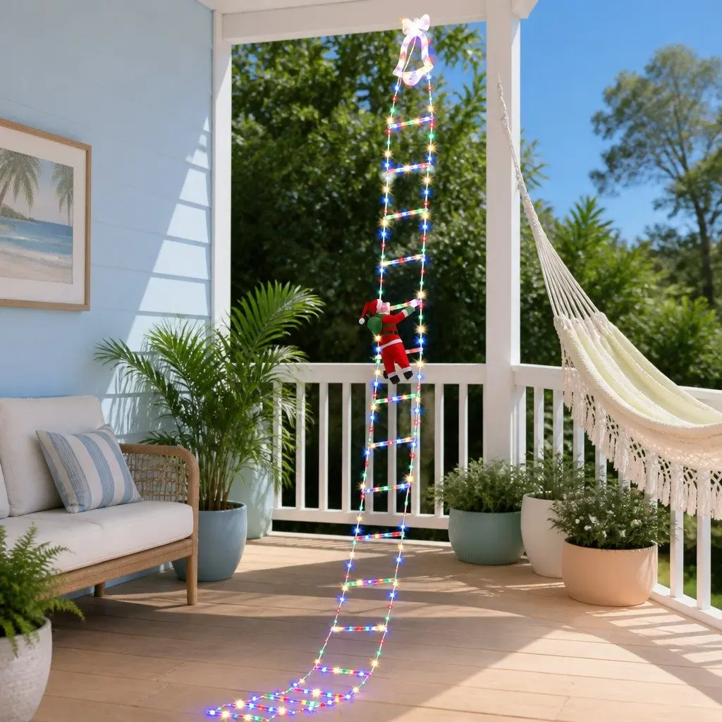 Multicolour Christmas Outdoor Lights 3.5M 300 LED with Detachable Santa Claus