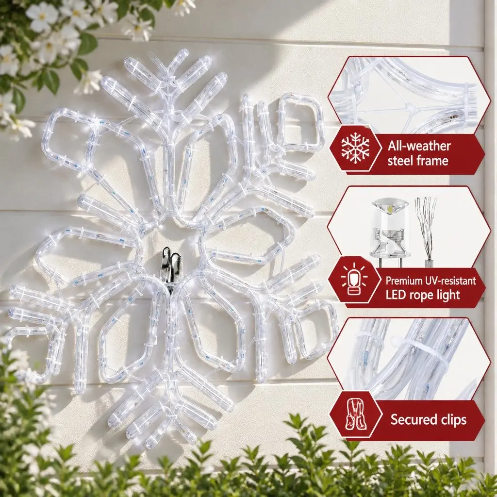 Christmas Lights Snow Motif 0.82M 304 LED Multicoloured Outdoor Indoor
