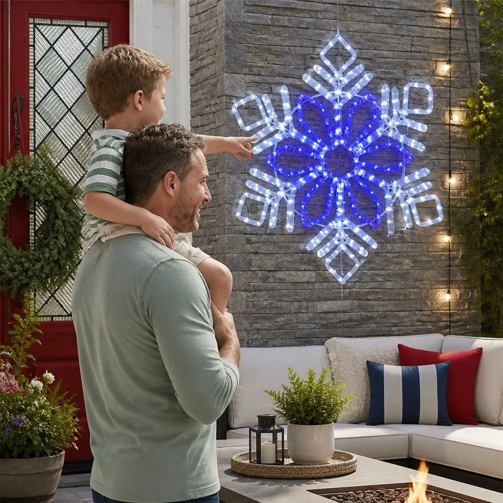Christmas Lights Snow Motif 0.82M 304 LED Multicoloured Outdoor Indoor