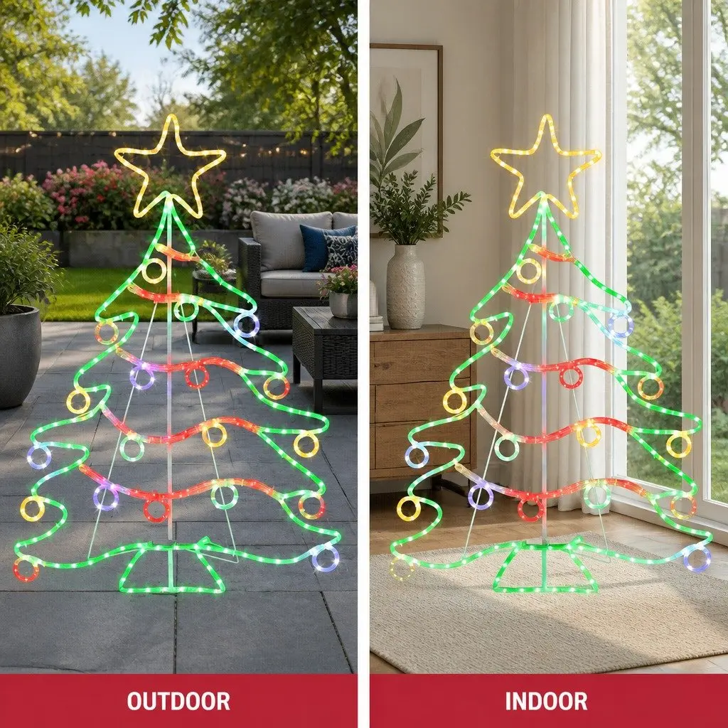 LED Christmas Light Outdoor Decoration 1.18M Multicolour Motif 288 Bulbs