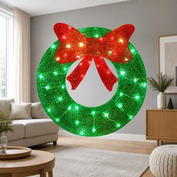 Reliable 60cm Solar Christmas Wreath Light with LED Bulbs
