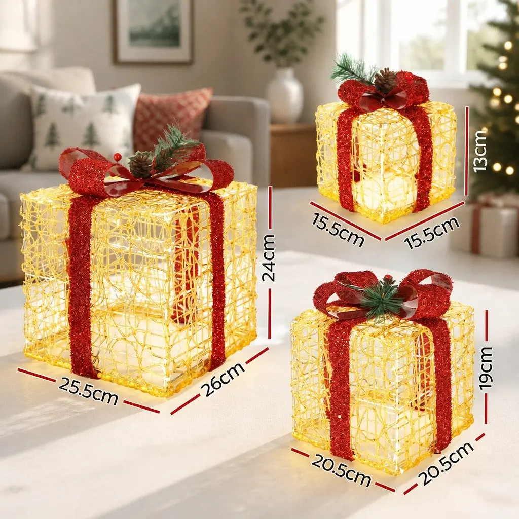 LED Christmas Lights Set 48 Bulbs Warm White Indoor Outdoor 3 Piece Multicoloured