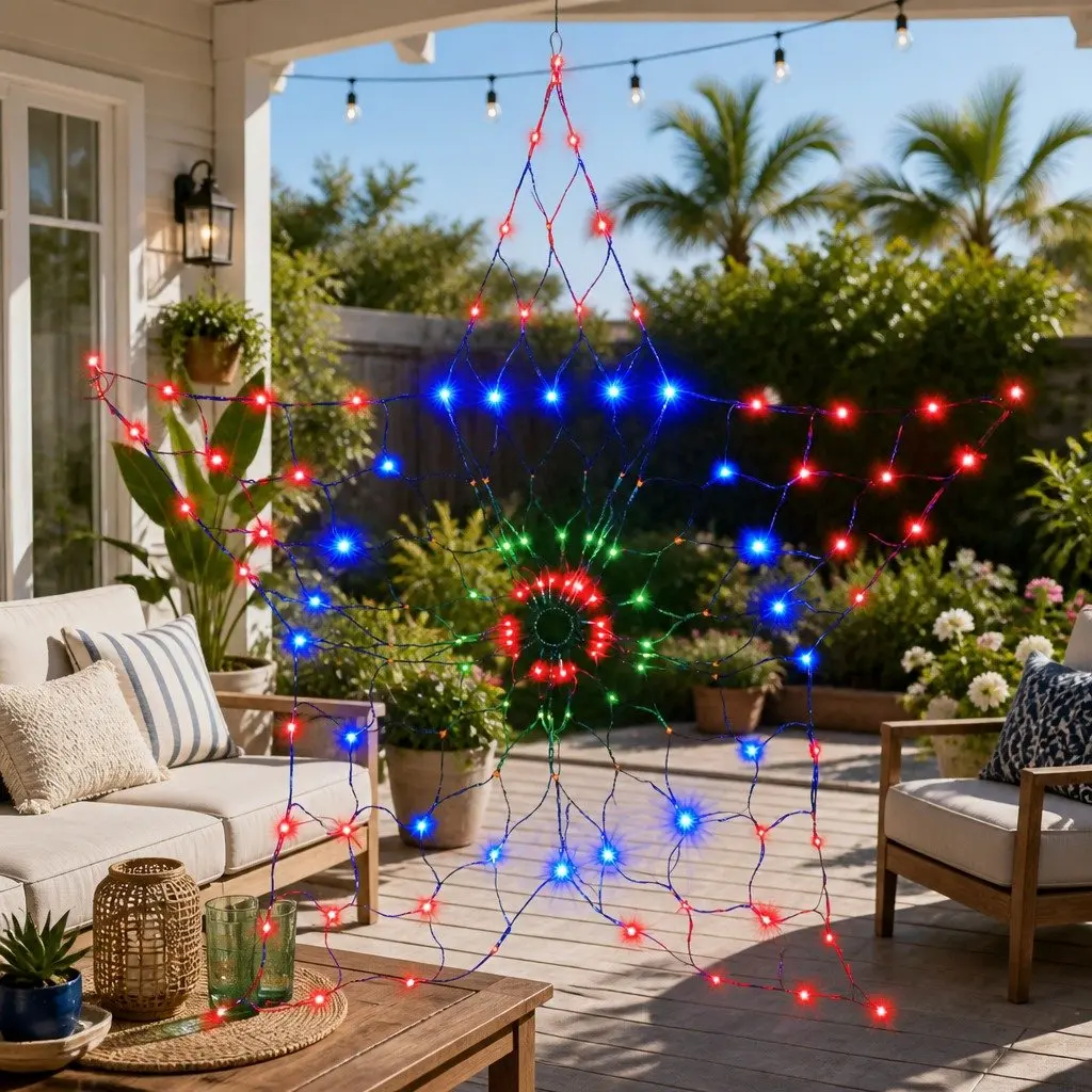 Christmas Lights 130 LED Snow Motif Multicoloured Outdoor Indoor Decoration 1.3M