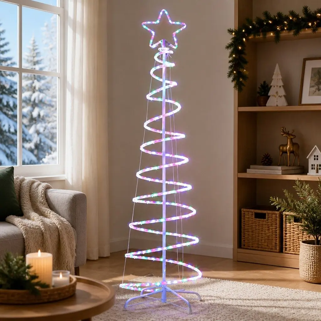LED Christmas Tree Outdoor Indoor Decorations 1.88M Multicoloured Lights