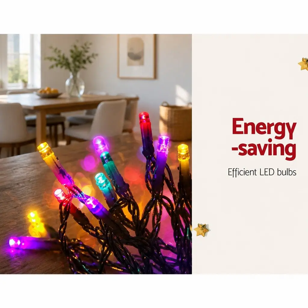 Cascading Solar LED String Lights 6-Strand 5M Multi-Coloured Outdoor Christmas