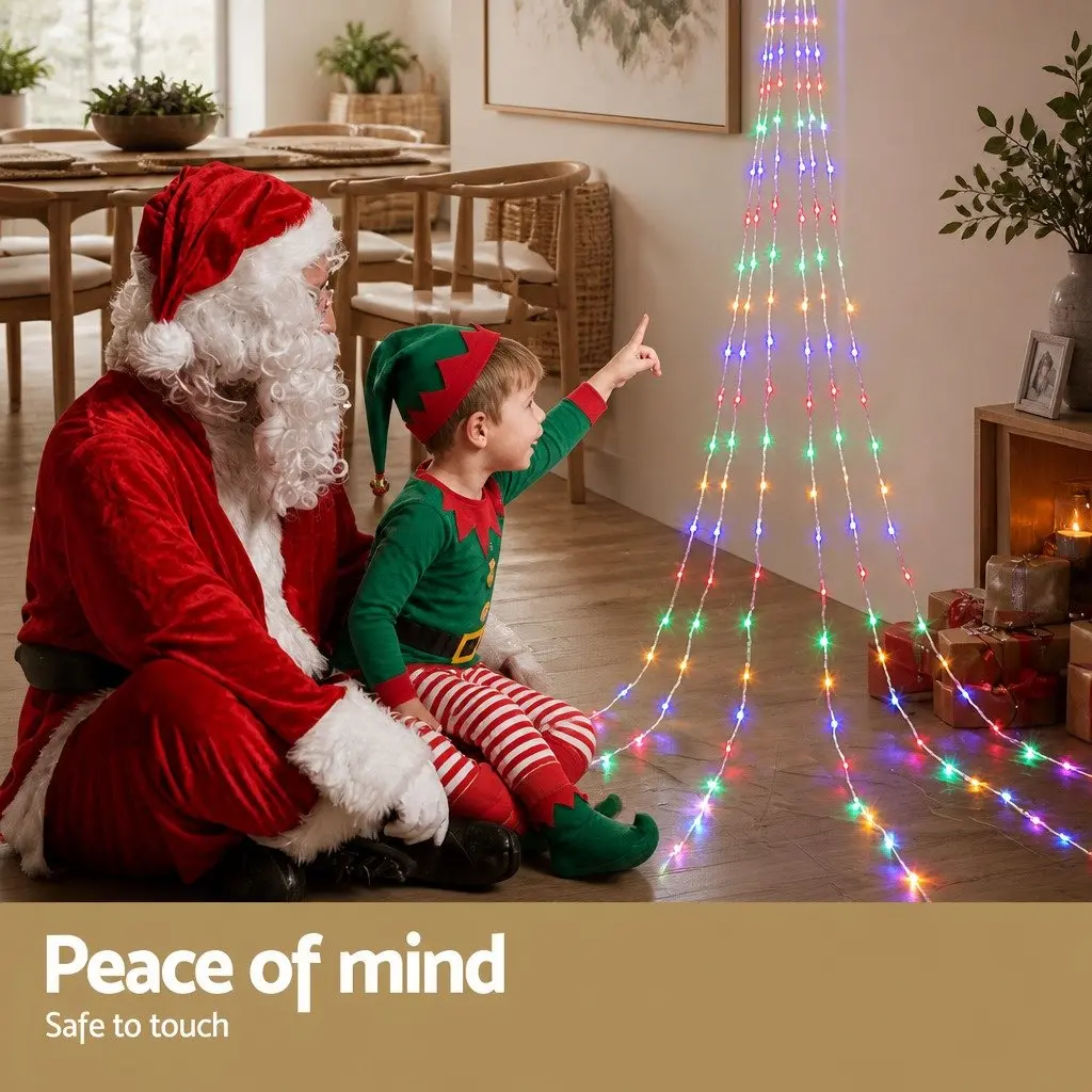 Cascading Solar LED String Lights 6-Strand 5M Multi-Coloured Outdoor Christmas