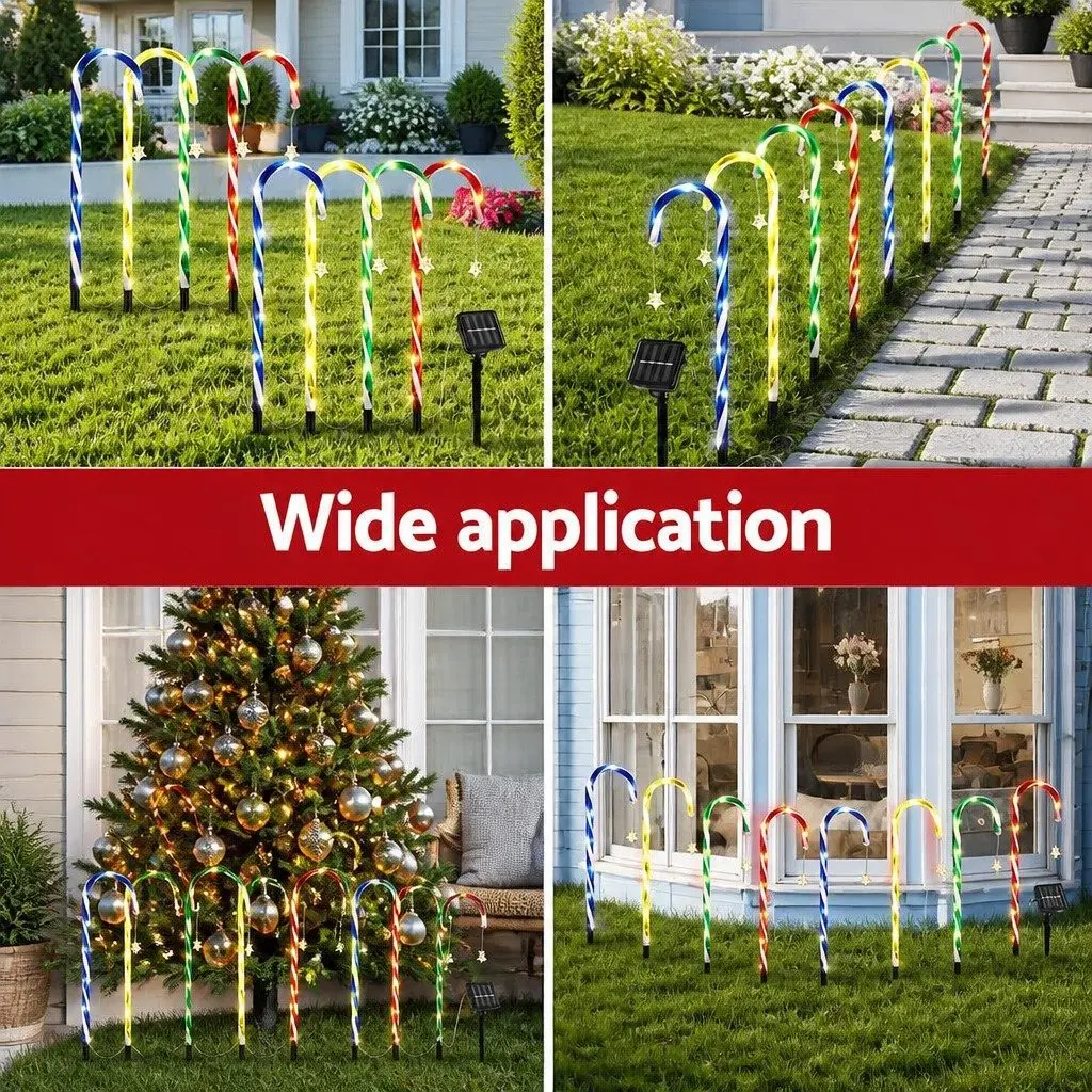 8 Piece Christmas Path Ground Lights Outdoor Garden Decorations 72 LED Multicolour