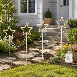 Warm-White LED Christmas Path Lights - Safe & Convenient