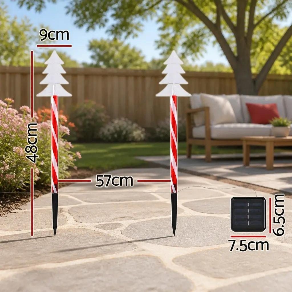 Christmas Path Ground Lights 5 Piece Solar Powered 25 LED Warm White Red Outdoor Decorations