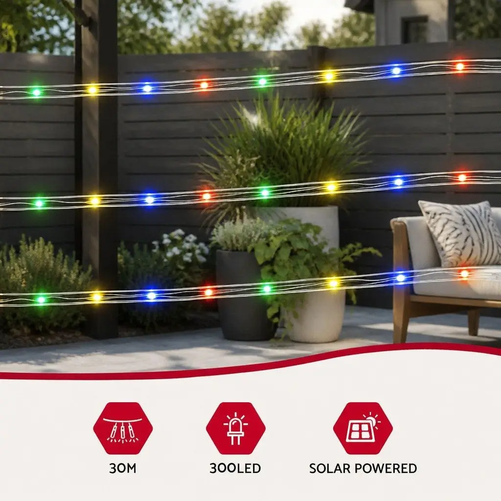 30M Rope Lights Multicolour LED String Decoration Indoor Outdoor