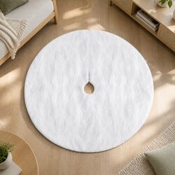 Comfortable and Stylish 120cm White Christmas Tree Skirt